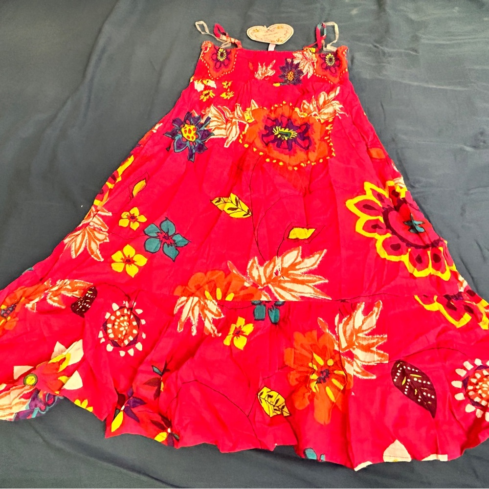 NEW APOLLO GIRLS DRESS SZ 6 COTTON FLORAL